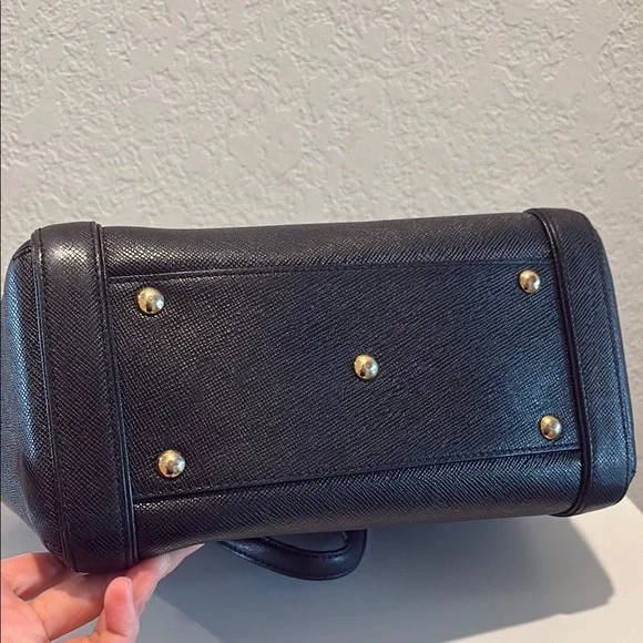 MCM Black Zip Tote with Gold Studs - Picture 6 of 13
